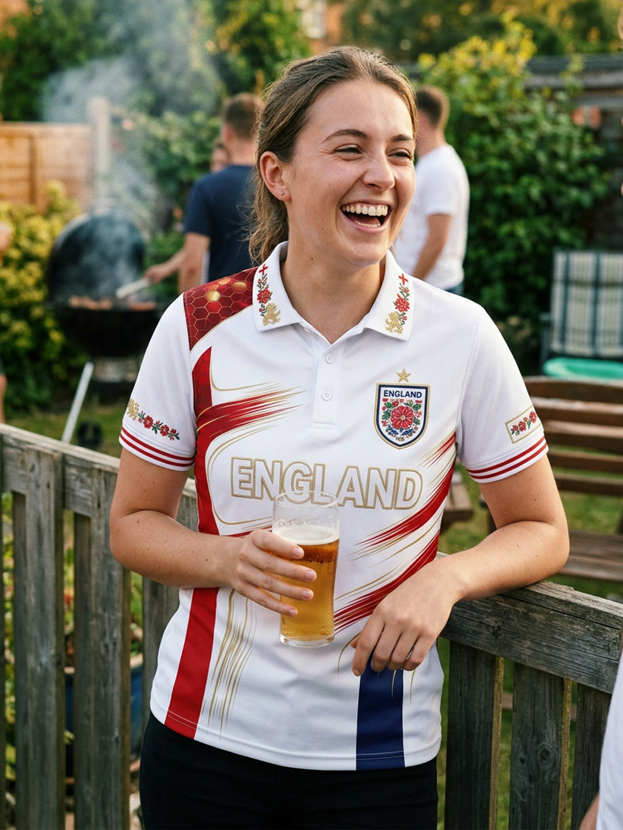 Women's England Football Polo T-Shirt