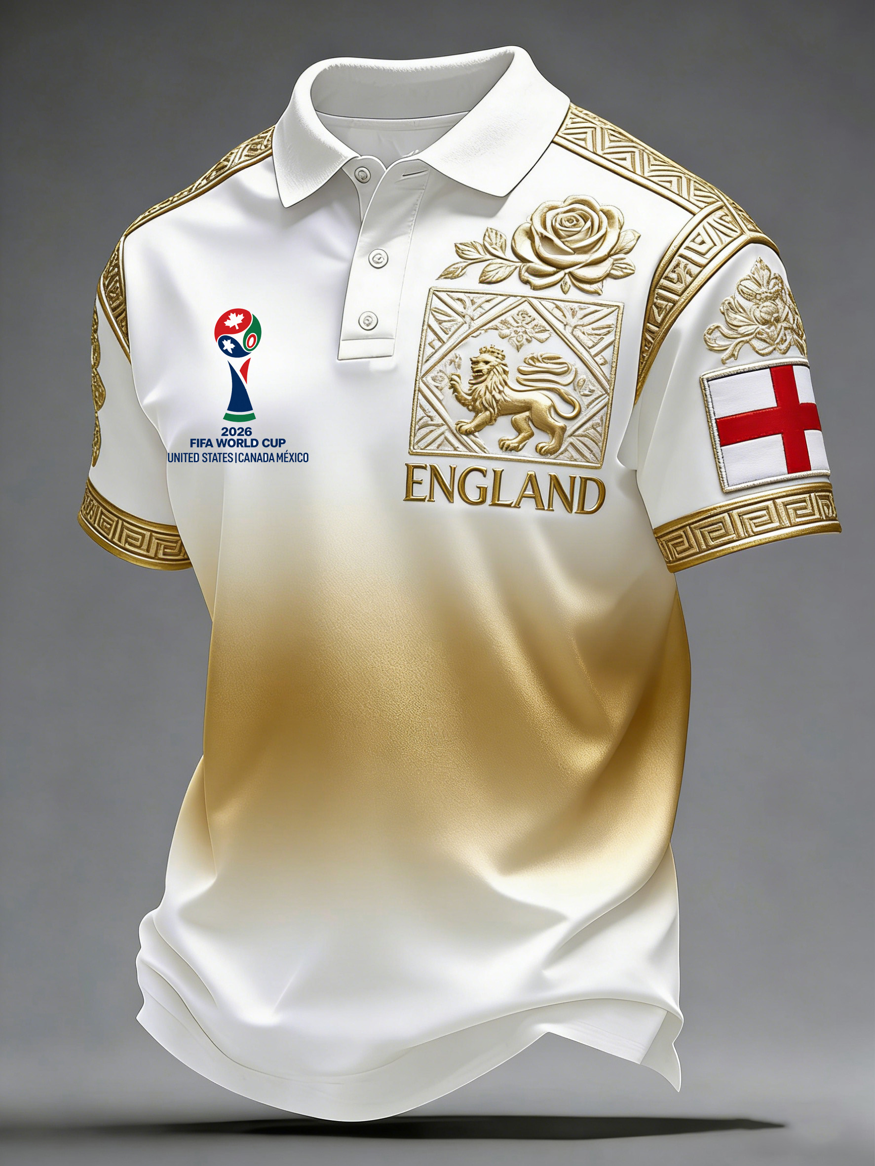 Men's British Football Art Print Fan Cheering Polo