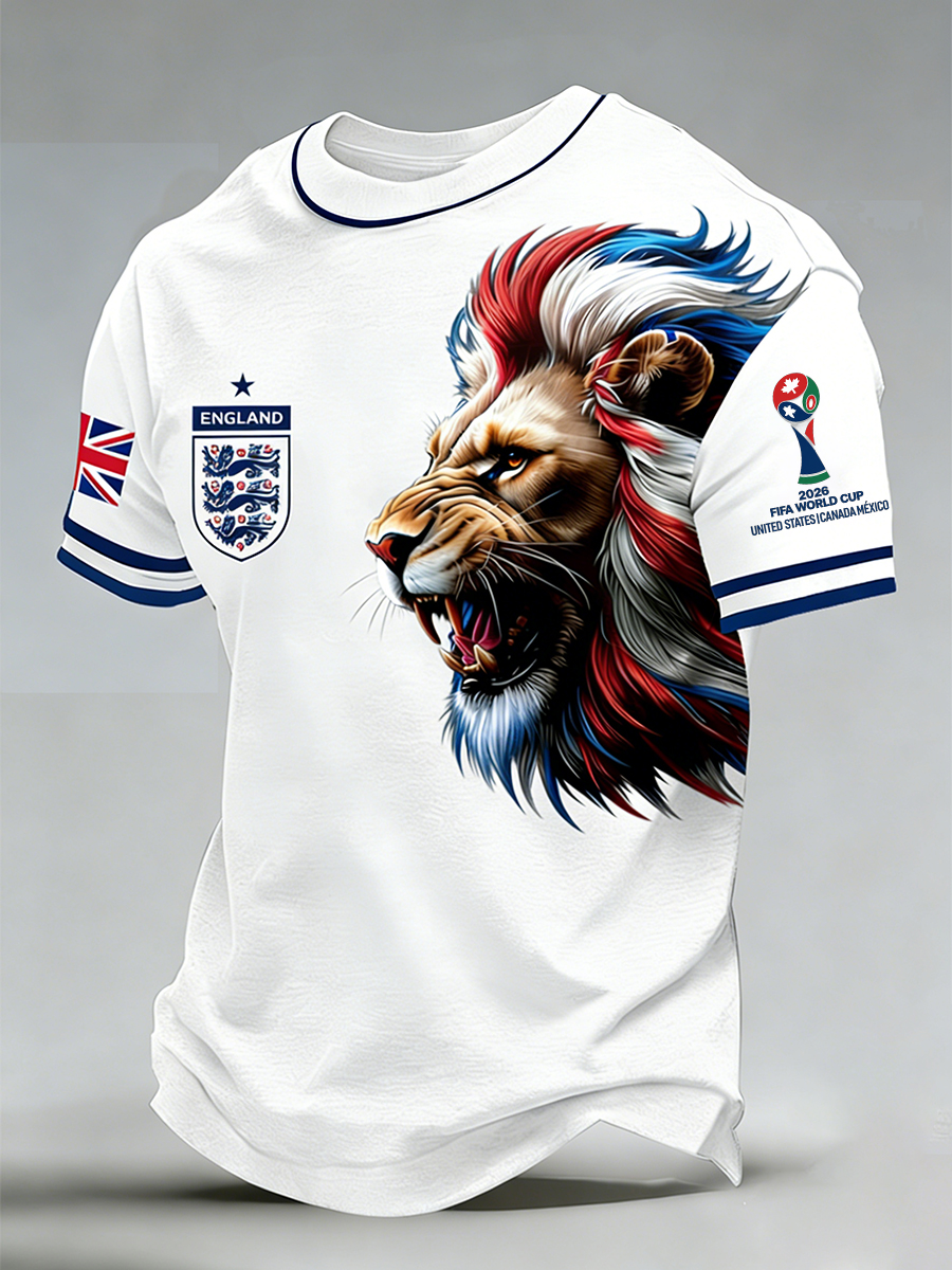 Retro British-Style Football Fan Graphic Casual Jersey