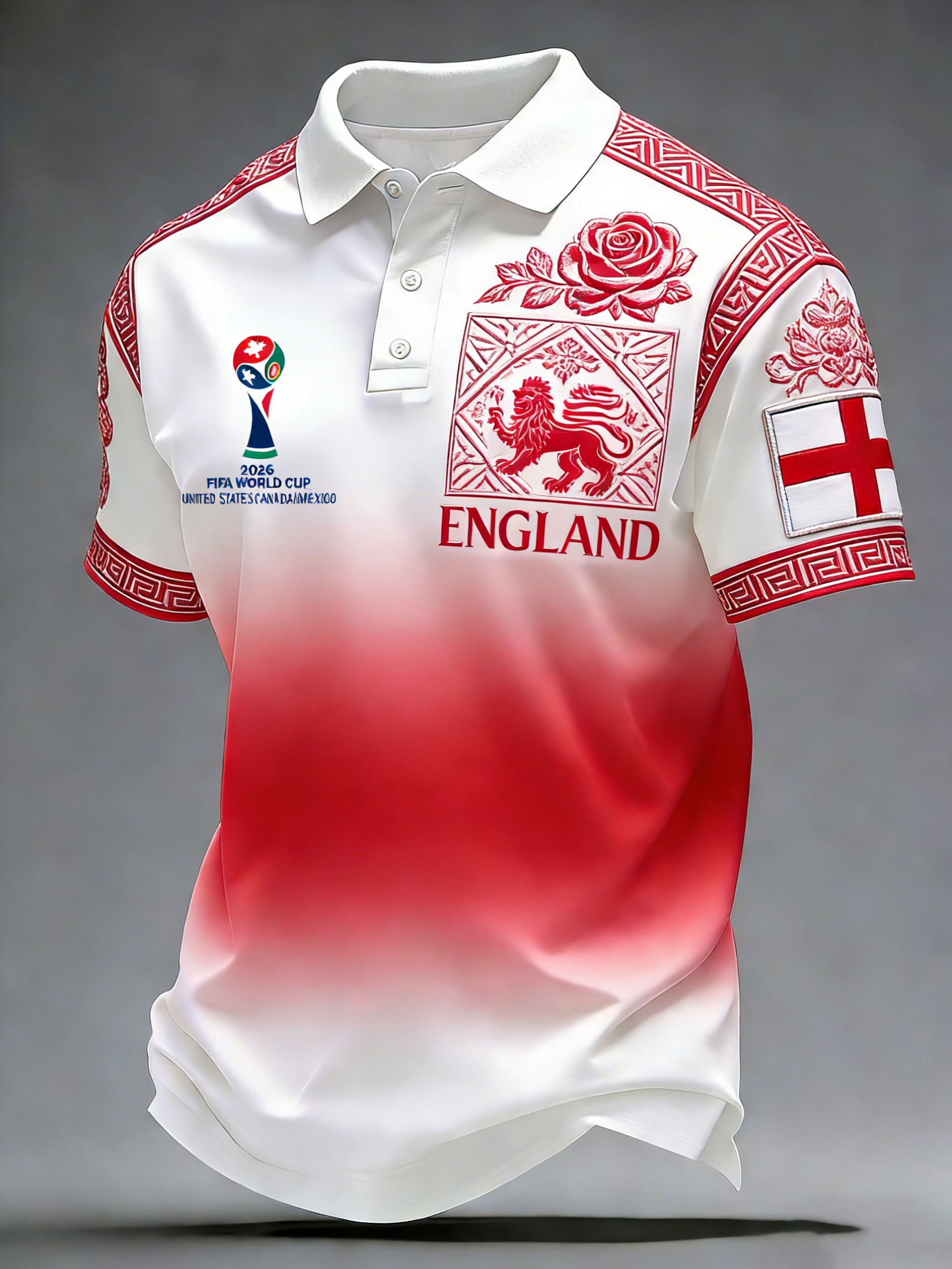 Men's British Football Art Print Fan Cheering Polo