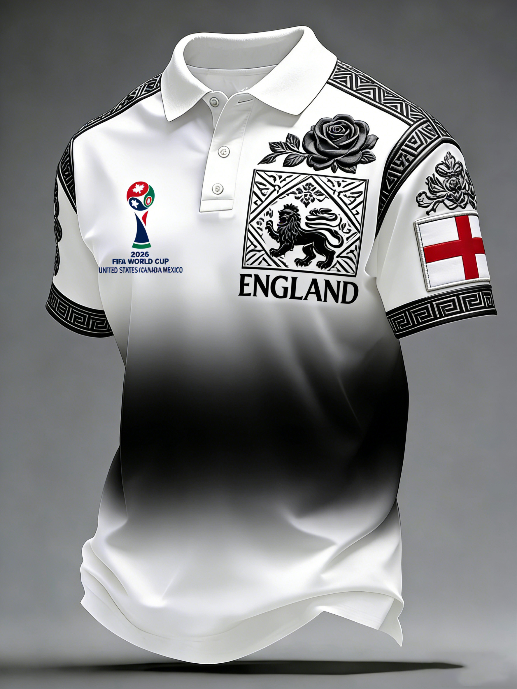 Men's British Football Art Print Fan Cheering Polo