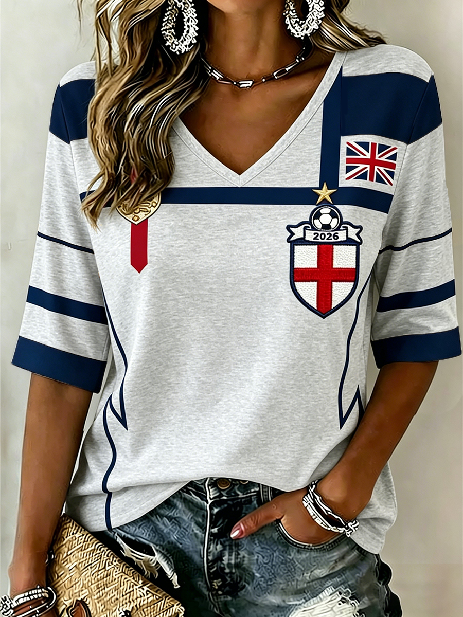Retro British Football Fan-Style Casual Jersey