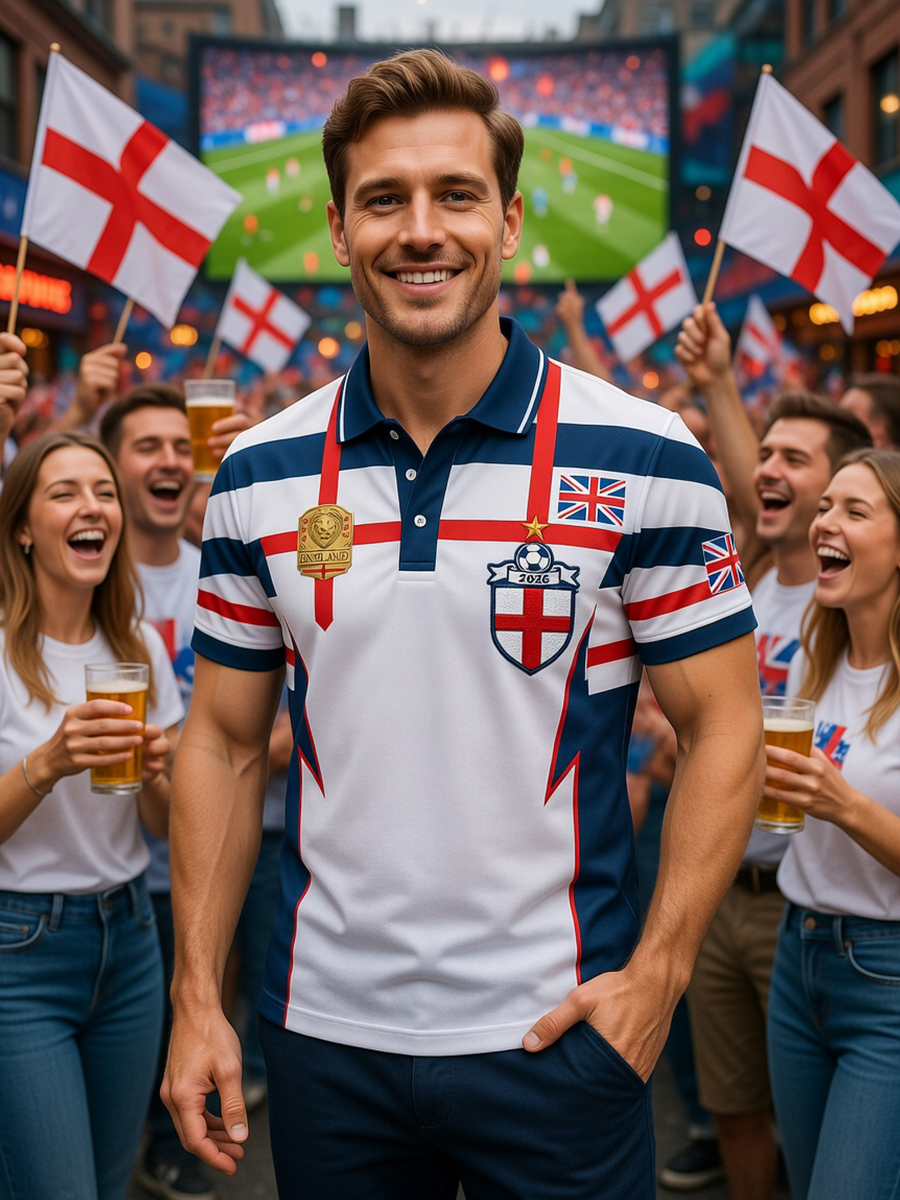 Retro British Football Fan-Style Casual Jersey