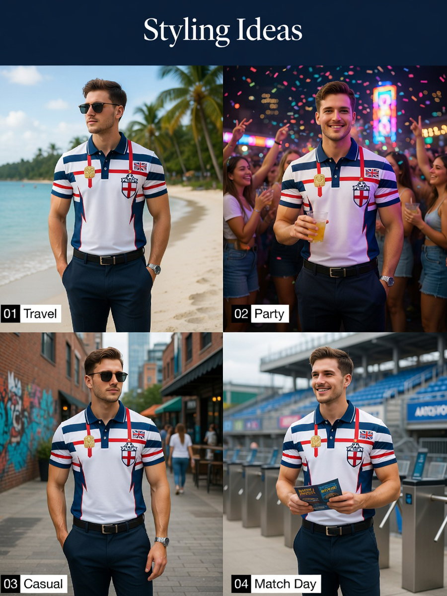 Retro British Football Fan-Style Casual Jersey