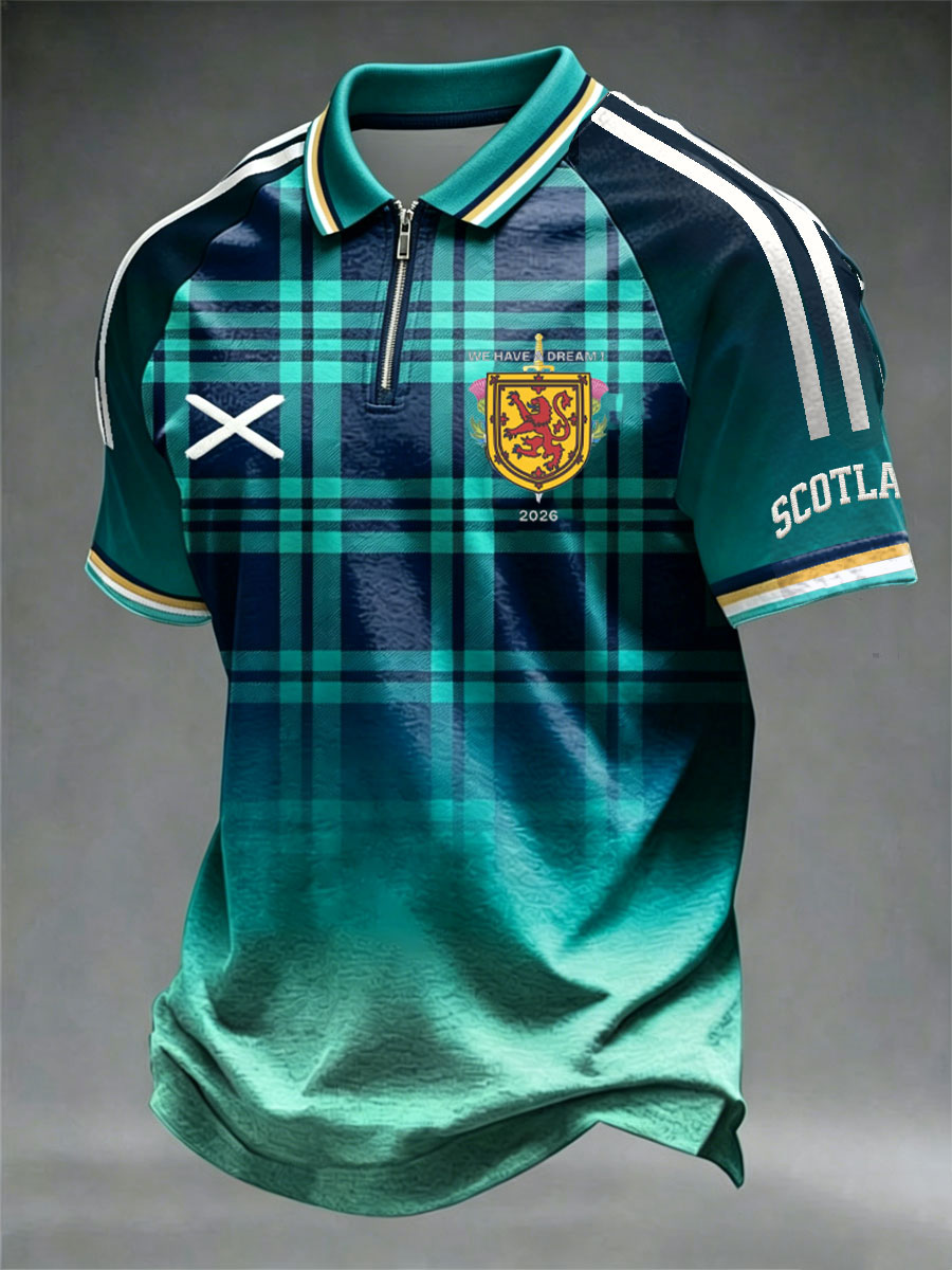 Men's UK Football Lover Scotland Printed raglan sleeve zip up