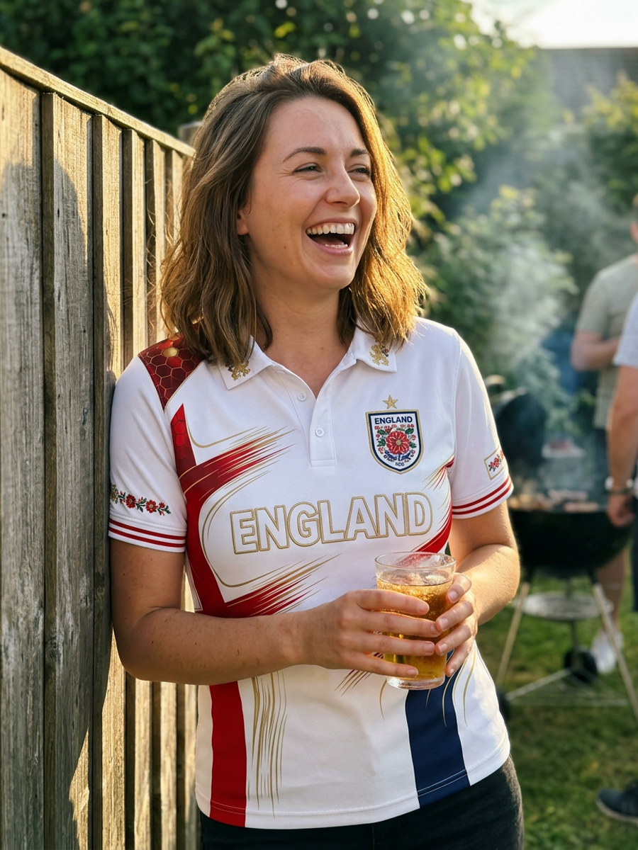 Women's England Football Polo T-Shirt