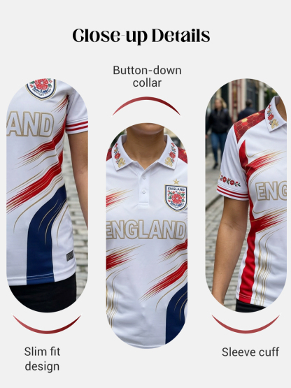 Women's England Football Polo T-Shirt