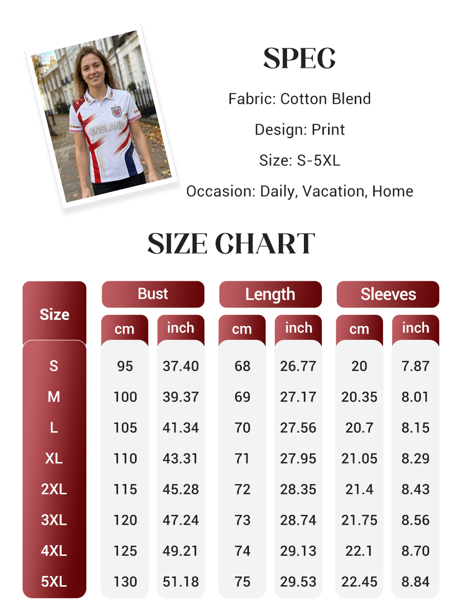 Women's England Football Polo T-Shirt