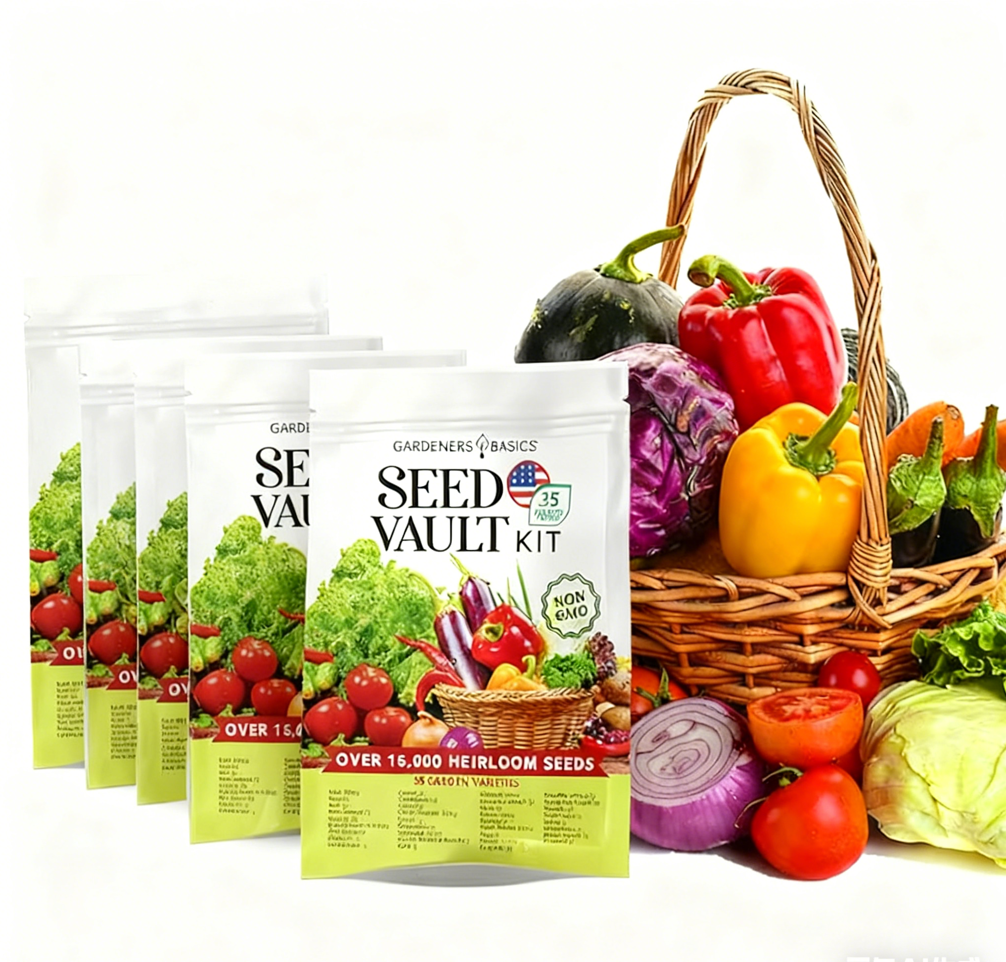 Vegetable Seed Vault Kit | 35 Variety Pack