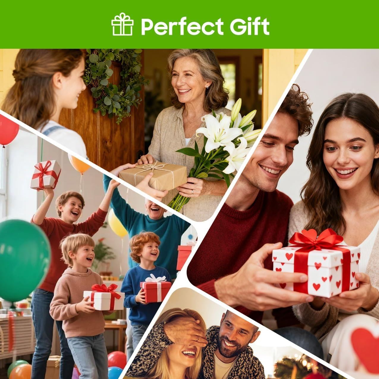 4 Pack Solar Flower Lights with 6 Head Bigger Lily Lights