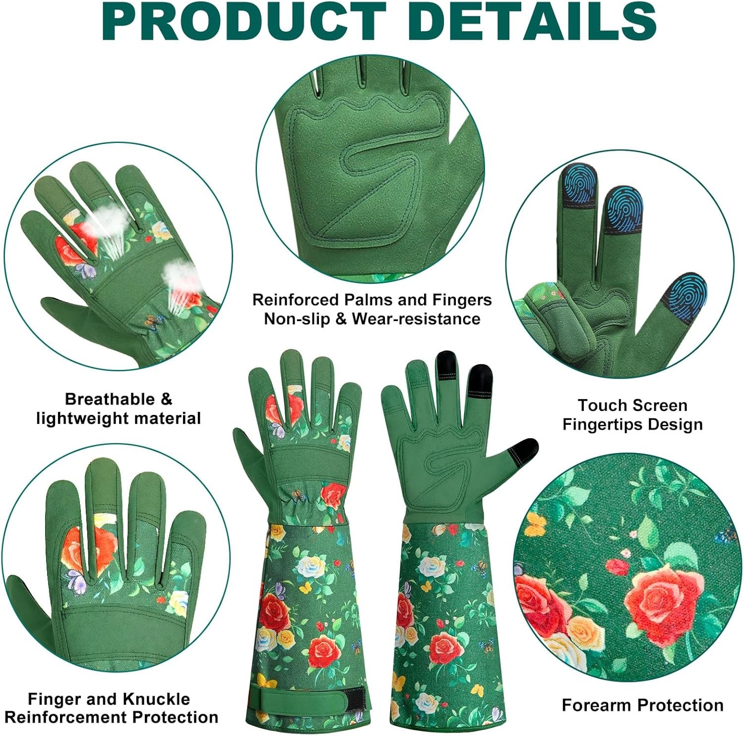 Gardening Gloves,Leather Rose Gloves,Women's Long Gardening Glove for Work 