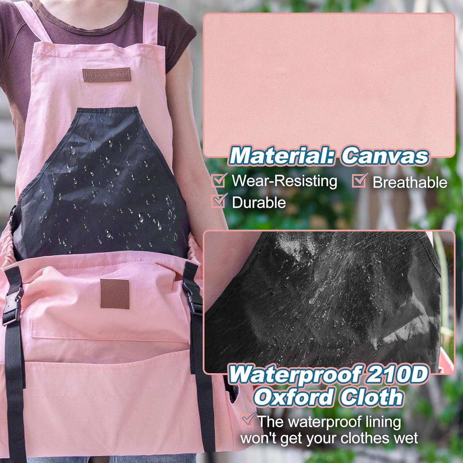 Canvas Gardening Apron with Pockets and Harvesting Pouch 