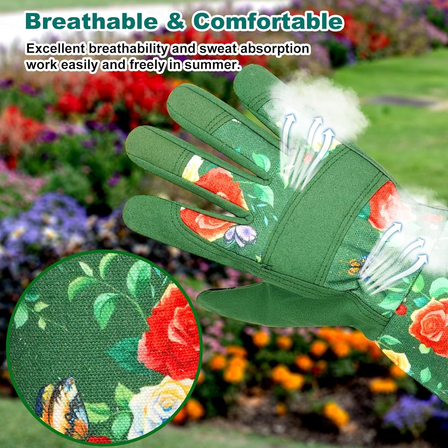 Gardening Gloves,Leather Rose Gloves,Women's Long Gardening Glove for Work 