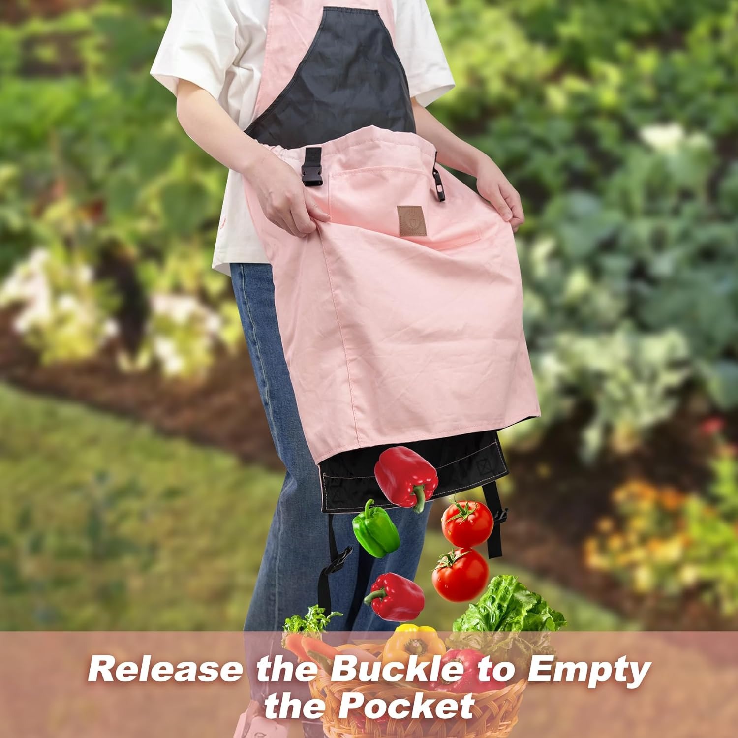 Canvas Gardening Apron with Pockets and Harvesting Pouch 