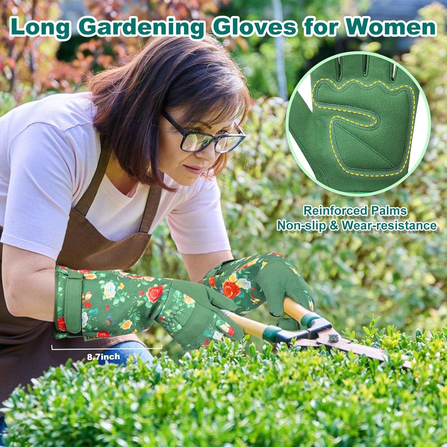 Gardening Gloves,Leather Rose Gloves,Women's Long Gardening Glove for Work 