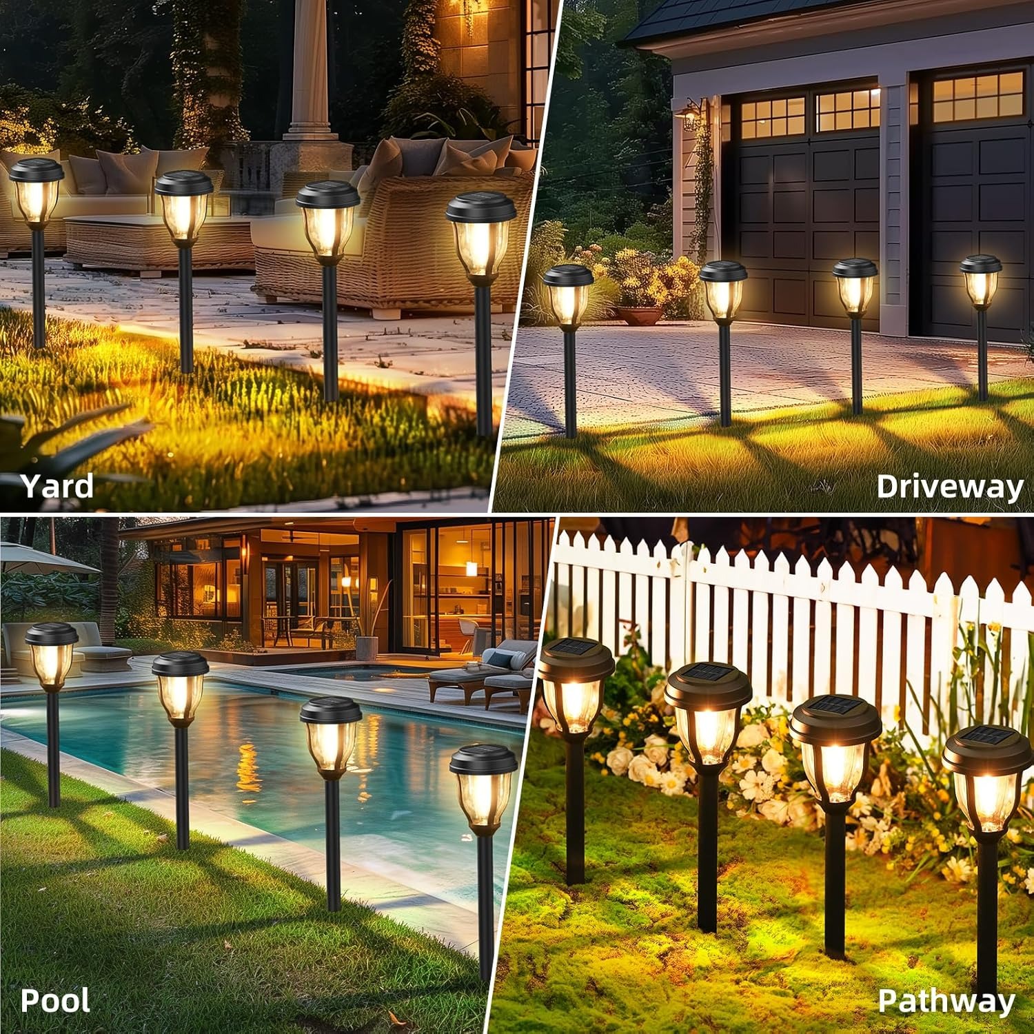 12 Pack Solar Pathway Lights Outdoor