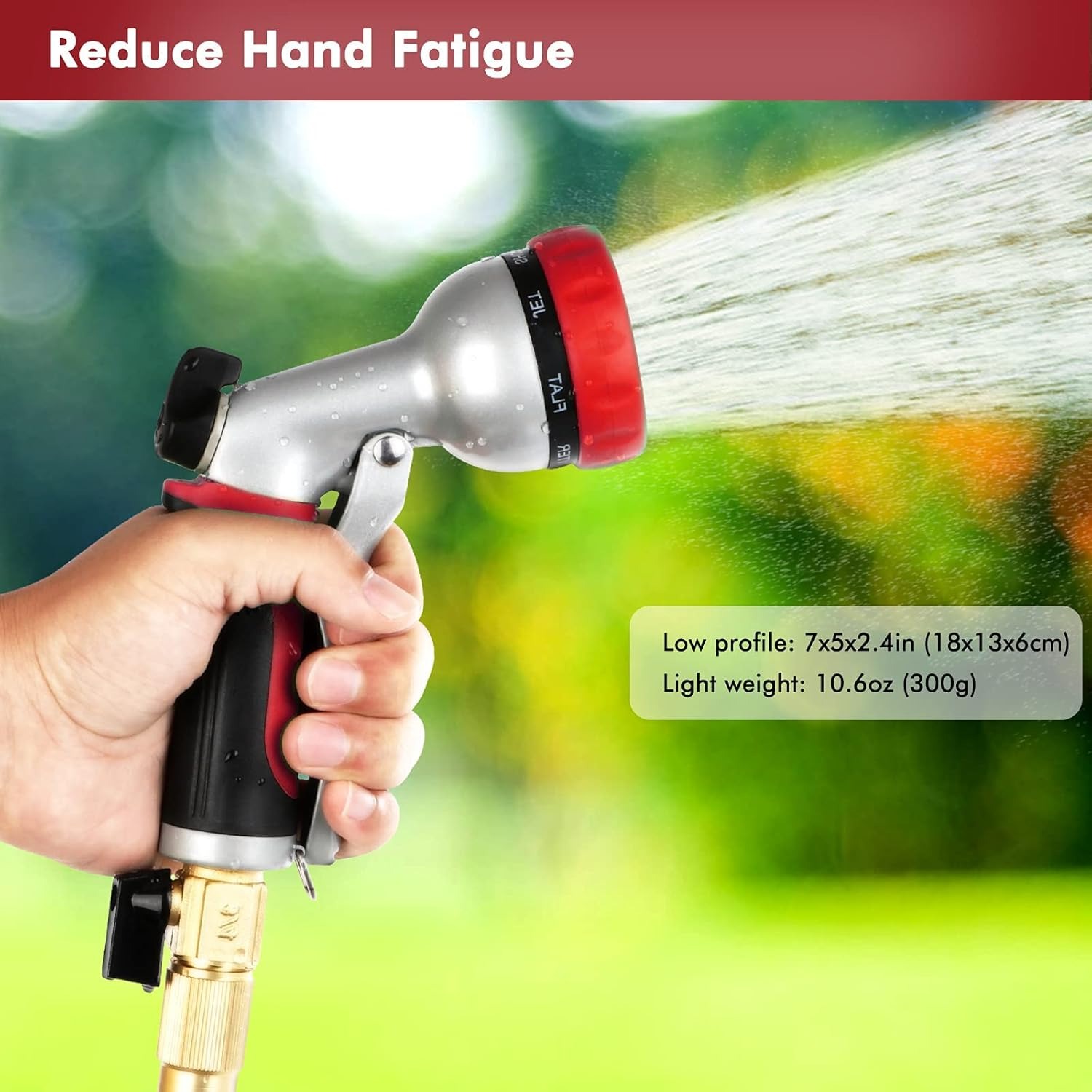 Heavy Duty Metal Water Hose Nozzle with 7 Adjustable Spray Patterns