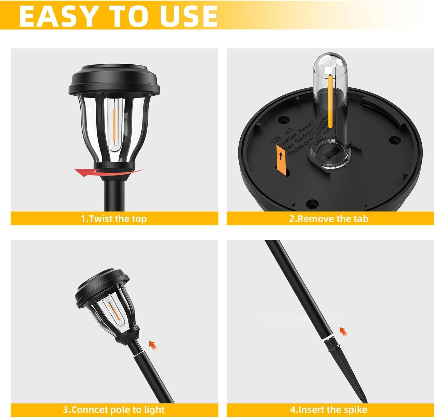 12 Pack Solar Pathway Lights Outdoor