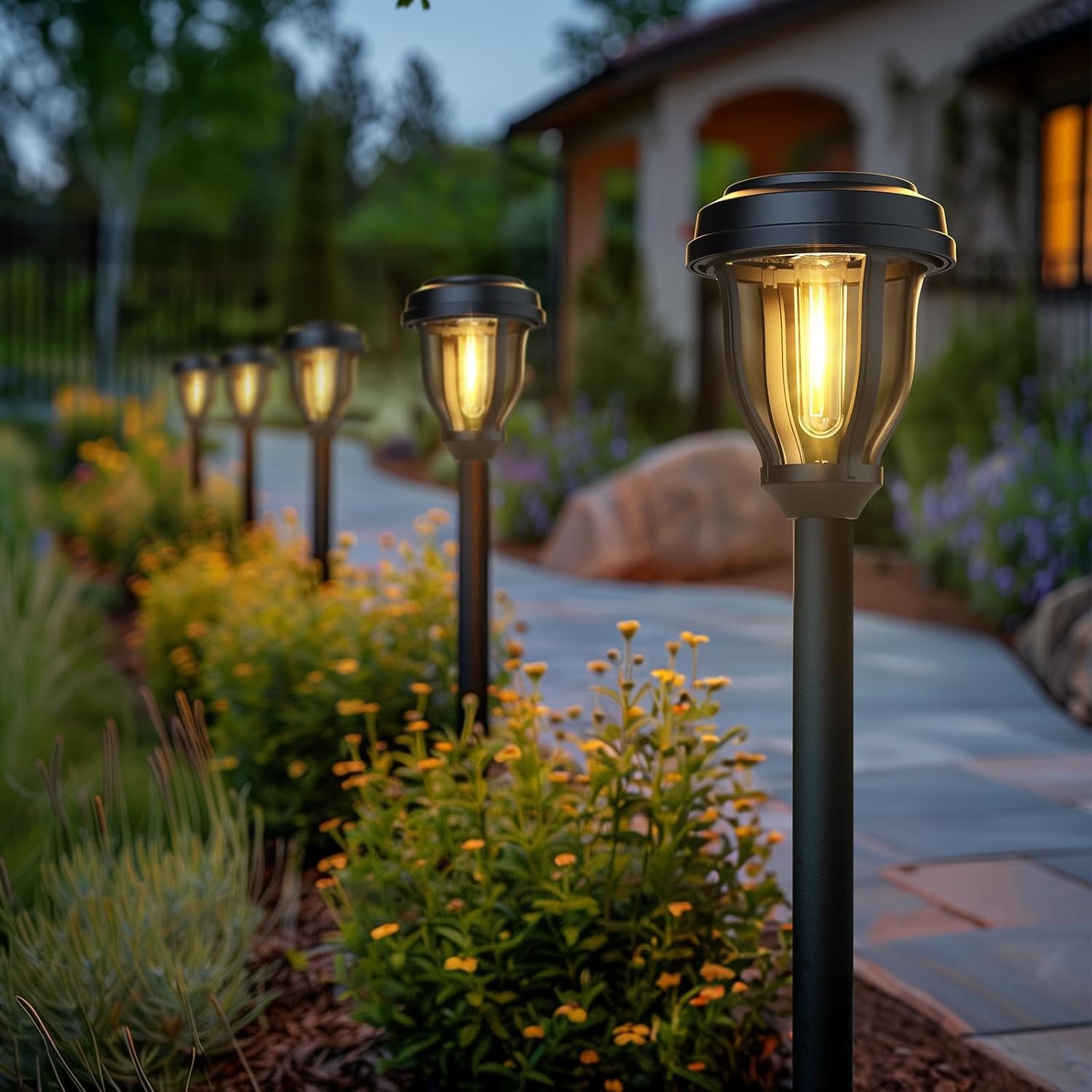 12 Pack Solar Pathway Lights Outdoor