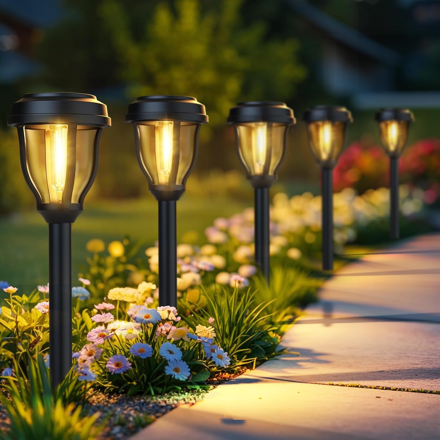12 Pack Solar Pathway Lights Outdoor