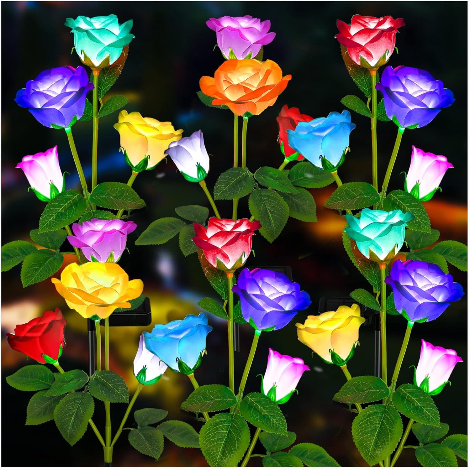 7-Color Changing Rose Lights for Yard