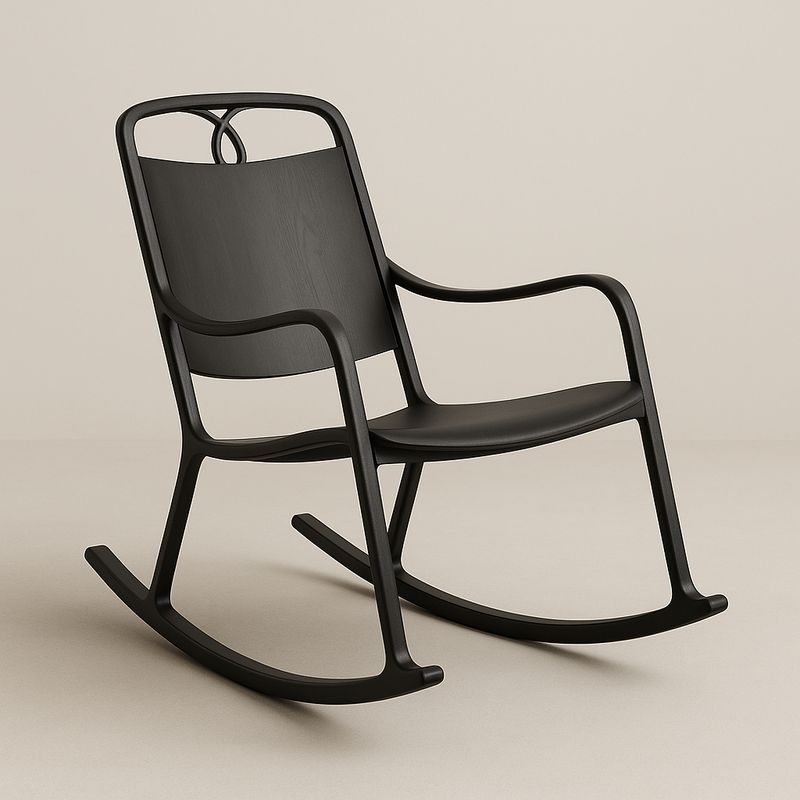 Schaukelstuhl Holz Schwarz