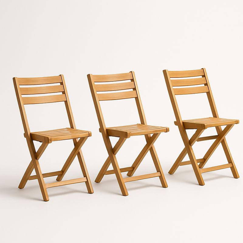 Klappstuhl Set Holz Braun 45x53x80 cm