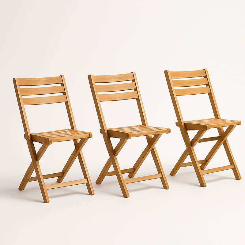 Klappstuhl Set Holz Braun 45x53x80 cm