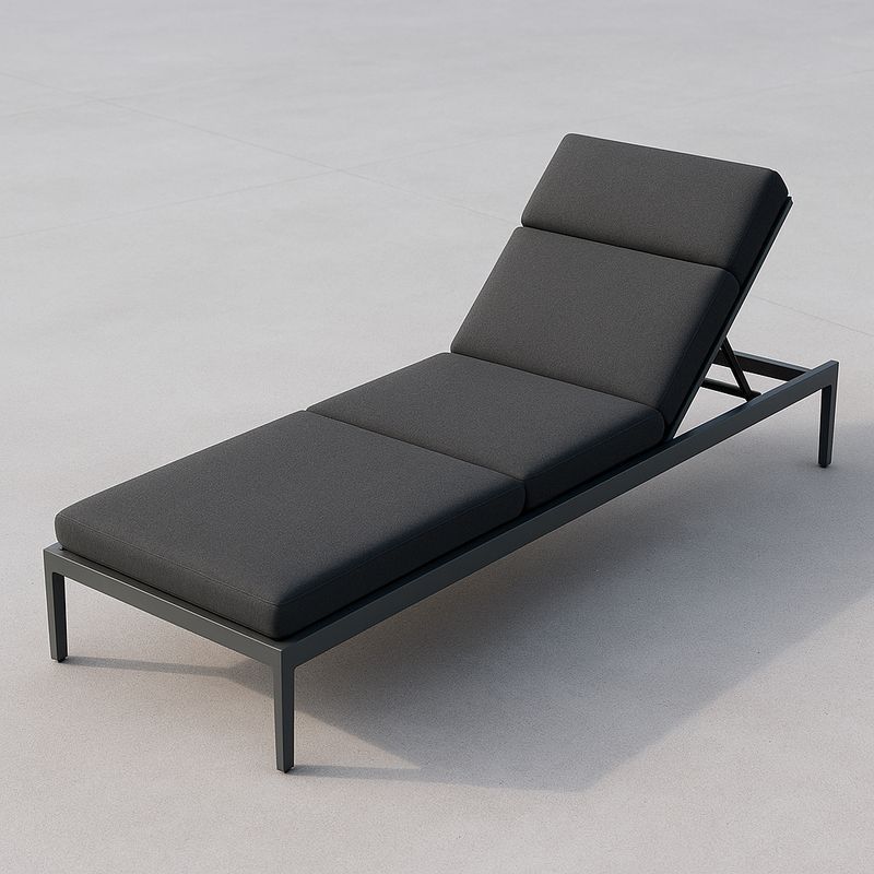 Sonnenliege Aluminium Schwarz verstellbar 200x70x35 cm