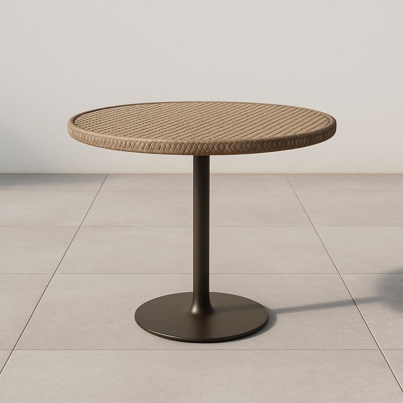 Runder Tisch Metall/Kunststoff Braun 80 cm