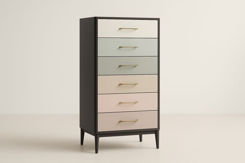 Cómoda de Cajones Vertical Multicolor MDF 6 Cajones