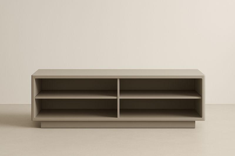 Meuble TV rectangulaire en bois composite Beige 150×40×50cm