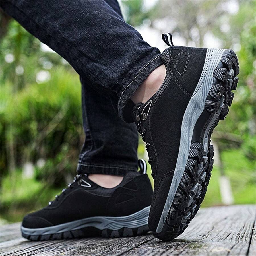Men's Lightweight Non-Slip Suede Leather Outdoor Shoes,Comfy Orthopedic Walking Shoes - 4004
