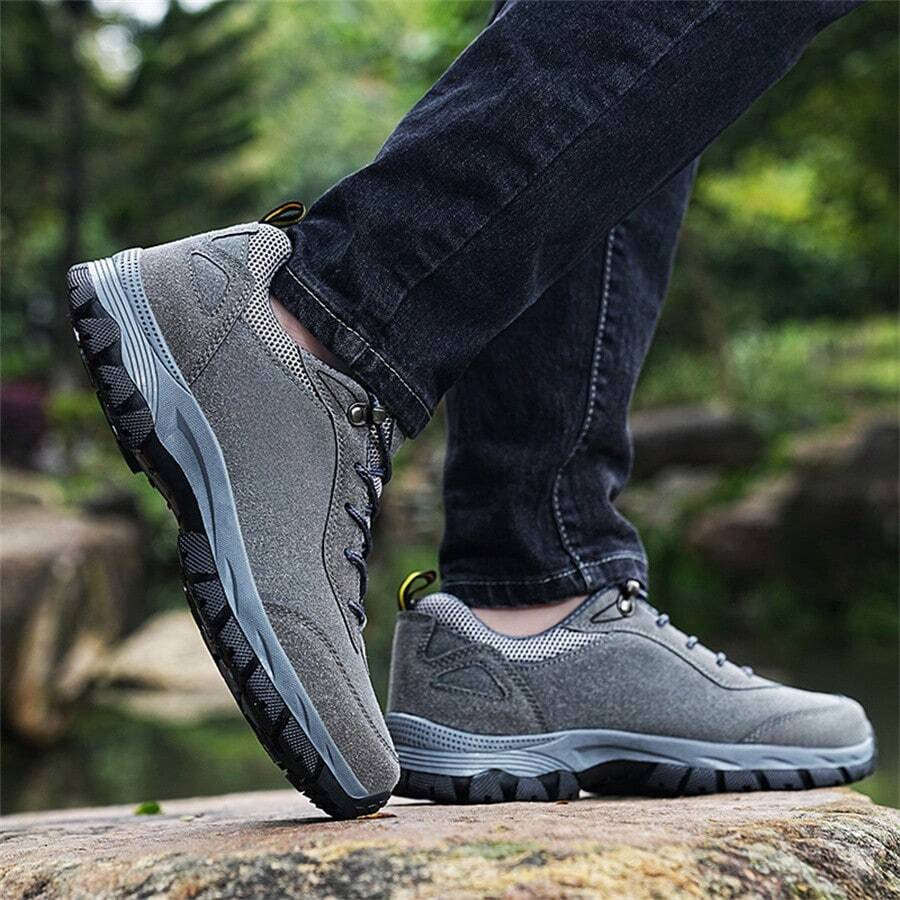 Men's Lightweight Non-Slip Suede Leather Outdoor Shoes,Comfy Orthopedic Walking Shoes - 4004