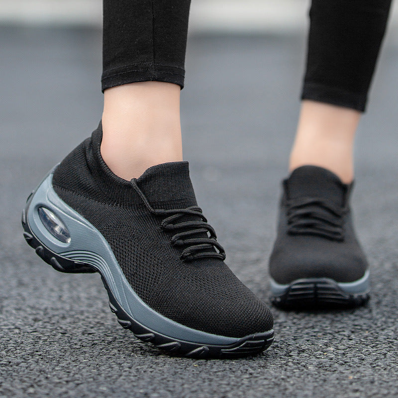 Women Sports Flying Knit Socks Shoes Casual Running Shoes