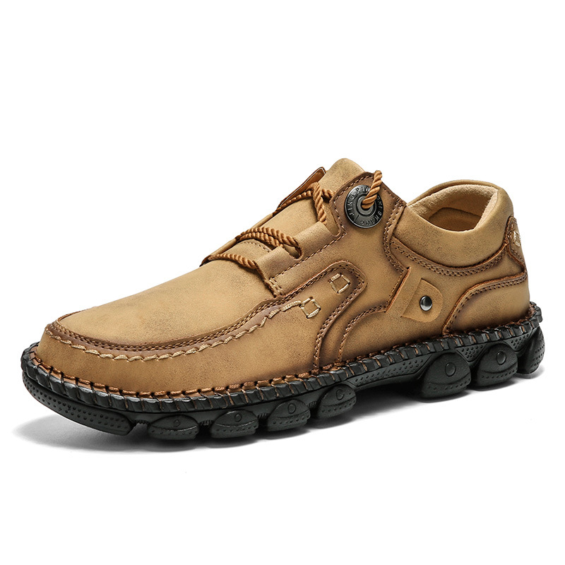 Men's lace up hand sewn business casual shoes