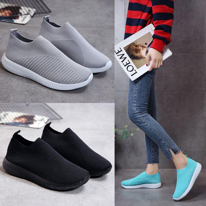Women Sneaker Air Mesh Soft Shoes Casual Slip On Ladies Flat Shoes