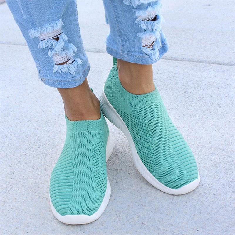 Women Sneaker Air Mesh Soft Shoes Casual Slip On Ladies Flat Shoes