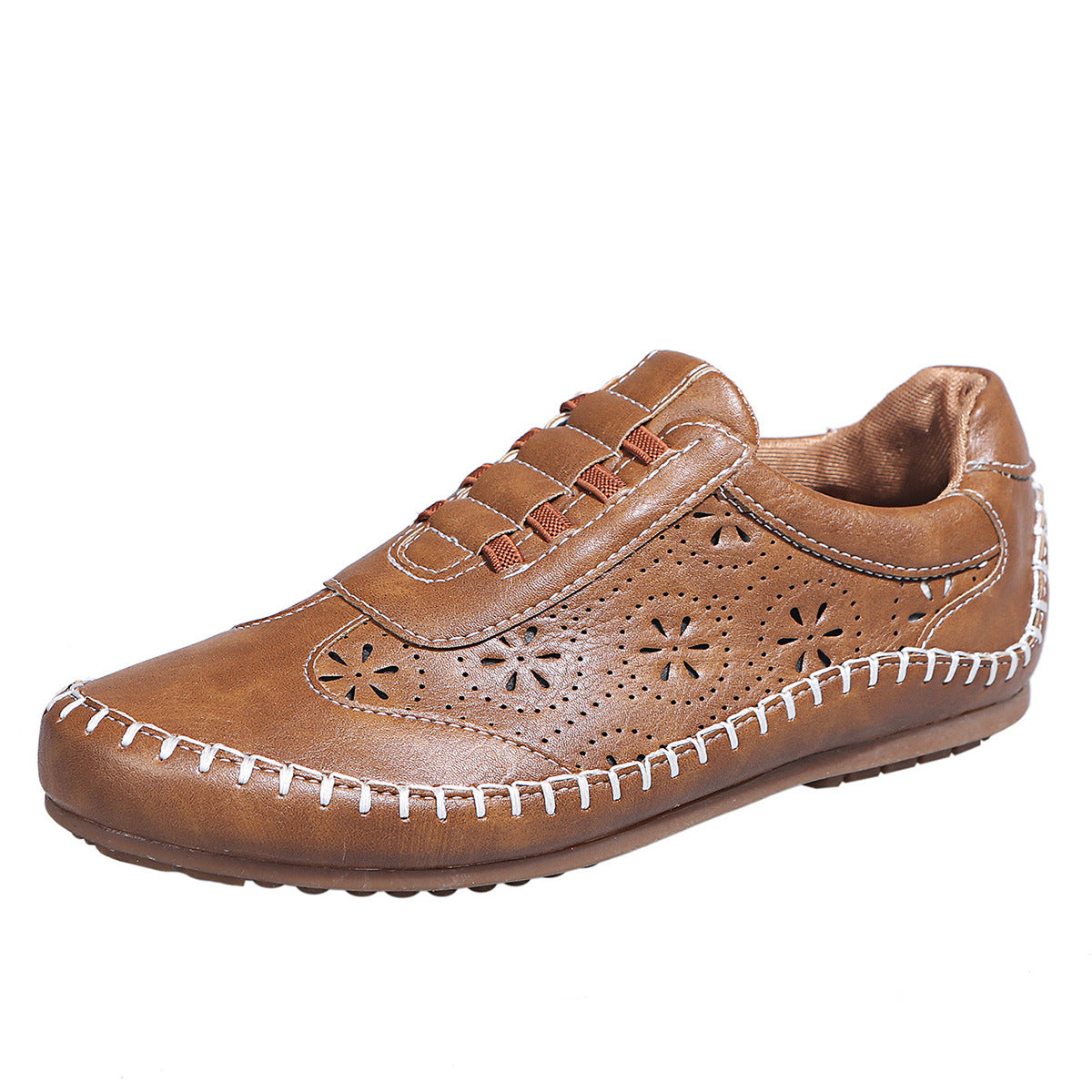 Autumn new round toe hollow flat casual shoes