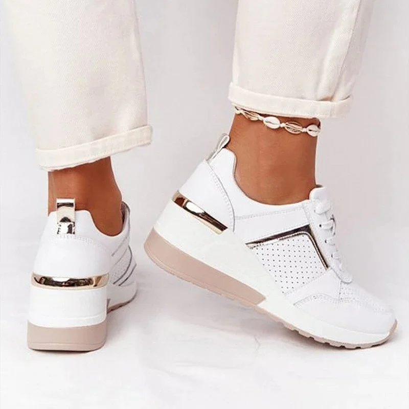 Orthopedic New Women Sneakers Lace-up Wedge Sport Design