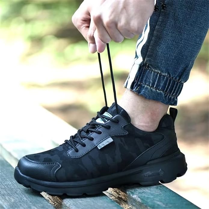 Men's Safety Shoes And Work Shoes, Light And Comfortable, Anti-squeeze, Anti-puncture, Non-slip, Breathable (Steel Toe)