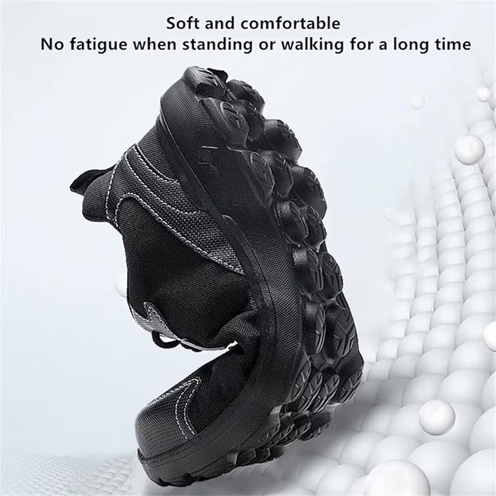 Men's Safety Shoes And Work Shoes, Light And Comfortable, Anti-squeeze, Anti-puncture, Non-slip, Breathable (Steel Toe)