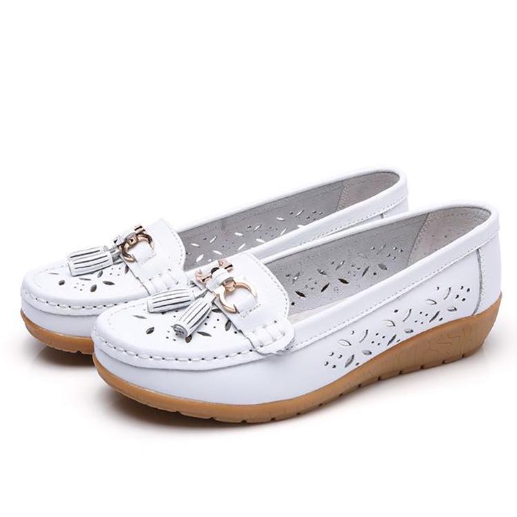 Women's hollow soft leather breathable moccasins sandals