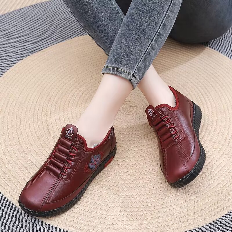 Women's Comfortable & Casual Shoes - Flat Embroidered Soft Sole Platform Walking Shoes - Stylish Slip On Daily Footwear - For Women - Suitable for Everyday Wear, Shopping, Travel - Perfect Gift for Fashionable Women