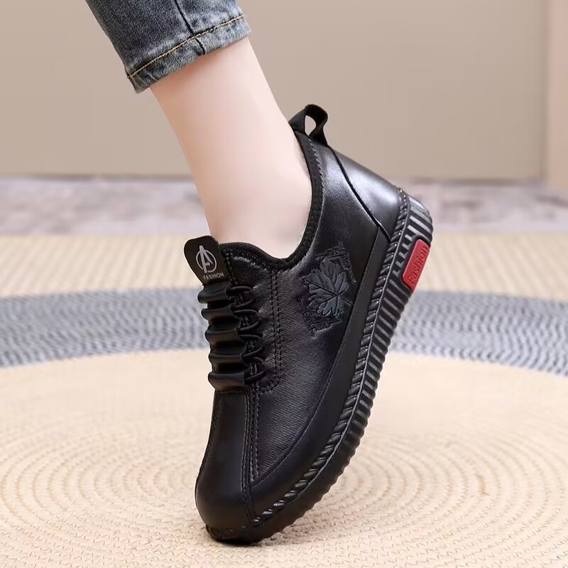 Women's Comfortable & Casual Shoes - Flat Embroidered Soft Sole Platform Walking Shoes - Stylish Slip On Daily Footwear - For Women - Suitable for Everyday Wear, Shopping, Travel - Perfect Gift for Fashionable Women