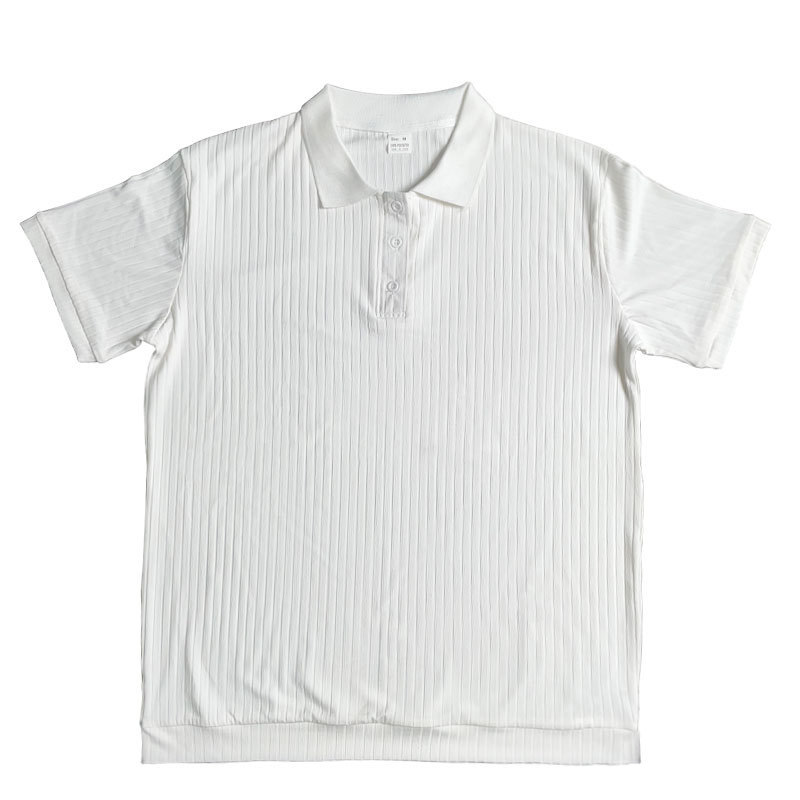 Men's Daily Solid Color Pit Button Lapel Short-sleeved Polo Shirt