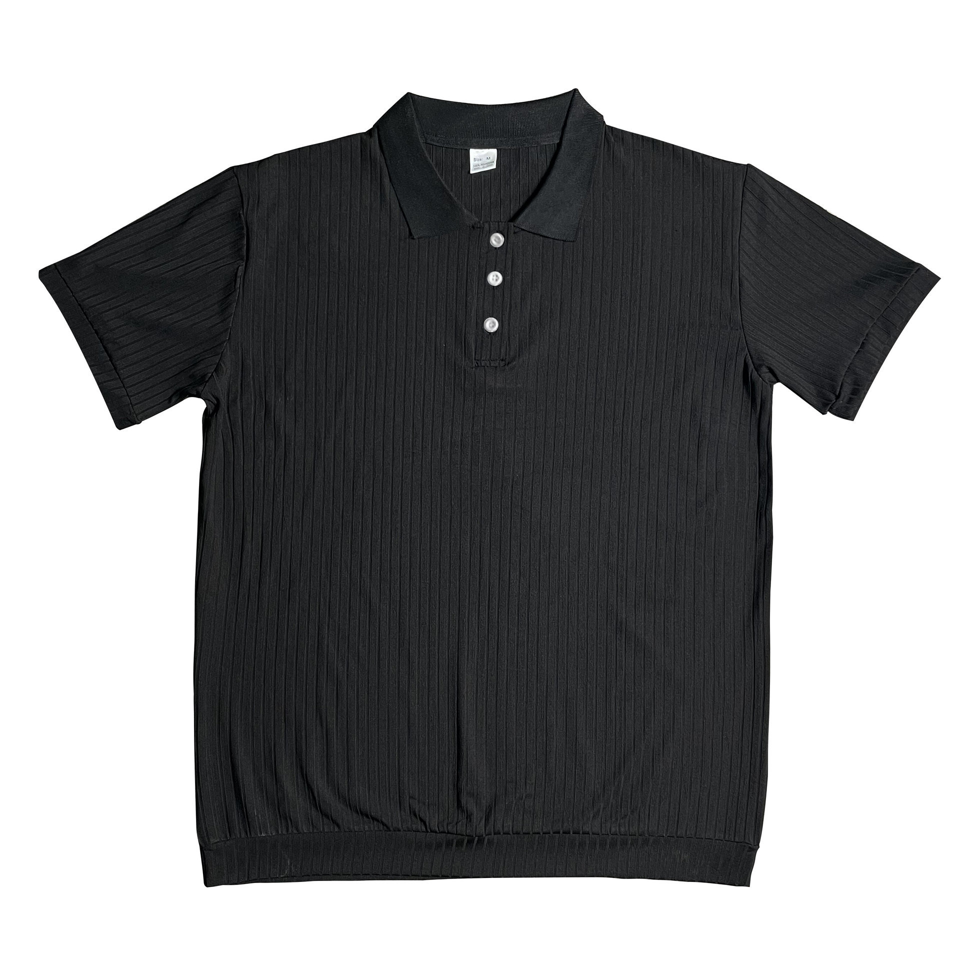 Men's Daily Solid Color Pit Button Lapel Short-sleeved Polo Shirt