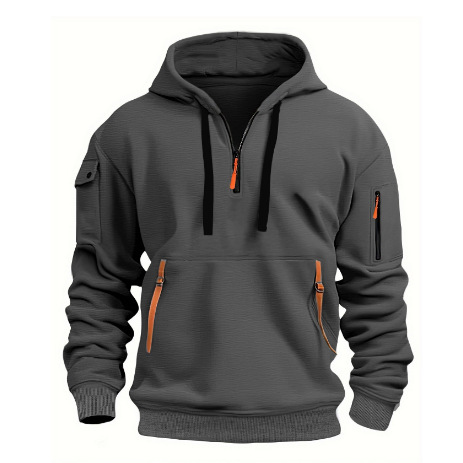 ??2025 HOT SALE?? Men's Sweatshirt Hoodie Zipper Multi-Pocket Pullover