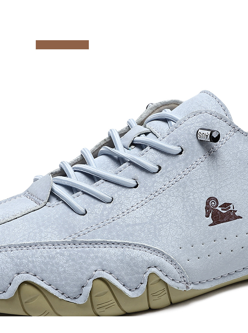 Men's Handmade Velcro Suede Beck Shoes Waterproof Leather Casual Sneakers Non-Slip Breathable