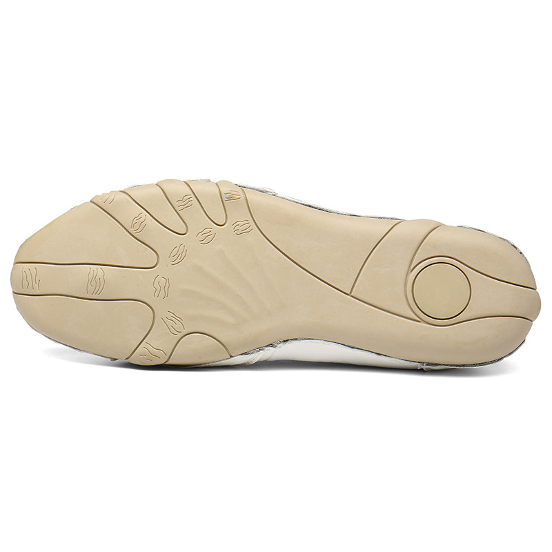 Men's Leather Splicing Non Slip Elastic Lace Soft Sole Casual Driving Shoes